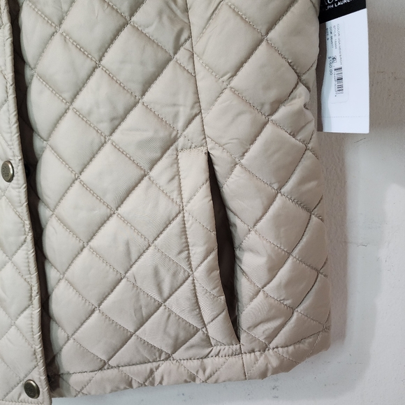 Ralph Lauren Women’s Crest Logo Shell Diamond Quilted Vest Birch Size Small NWT - Picture 6 of 12